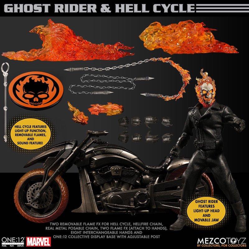 Mezco Toyz - Marvel Comics Ghost Rider With Hell Cycle Set Pre-Orders