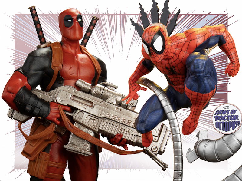 McFarlane Toys Marvel Comics 1/16th Scale Deadpool & Spider-Man Figures