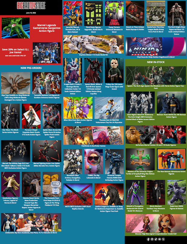 BigBadToyStore News - 20% off select G.I. Joe figures, Marvel Legends, Persona, Anime figures & Models, Godzilla