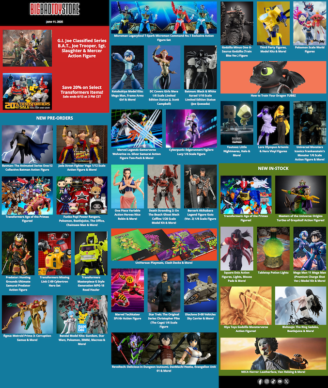 BigBadToyStore News - 20% off Transformers Sale, G.I. Joe, Street Fighter, Berserk, Bandai Models