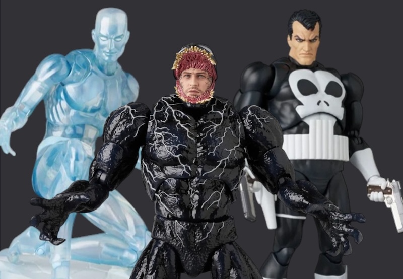 Medicom - MAFEX Venom Let There Be Carnage Venom, X-Men Iceman & The Punisher Figures