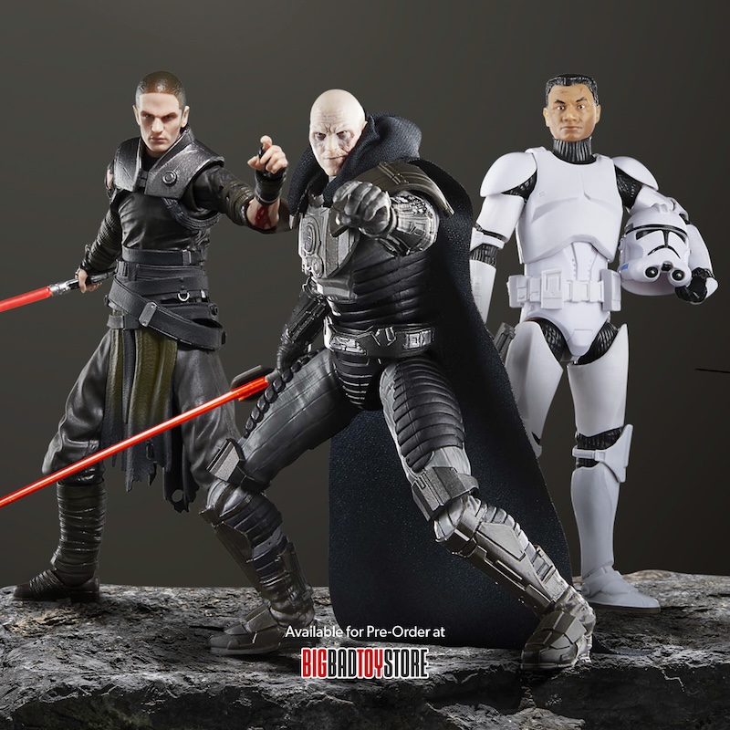 Hasbro Star Wars TBS Darth Malgus, Starkiller, Phase II Clone Trooper