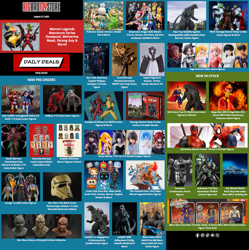 BigBadToyStore News Marvel, Hellboy, Star Wars, Banpresto, Pokemon, Godzilla