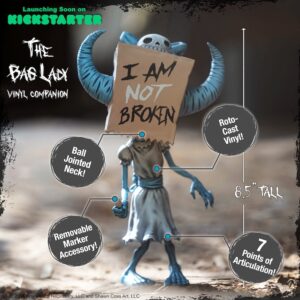 Scrambled Eggs Creative Announces I Am NOT Broken The Bag Lady Vinyl Companion 8.5" Vinyl Figure Kickstarter Campaign