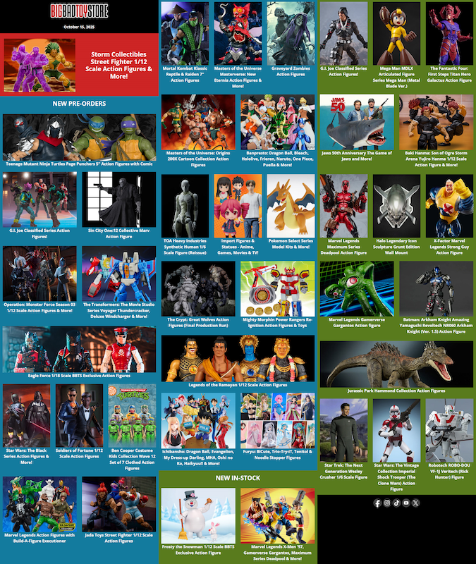 BigBadToyStore Street Fighter, Sin City, TMNT, Monster Force, Transformers, Marvel & More
