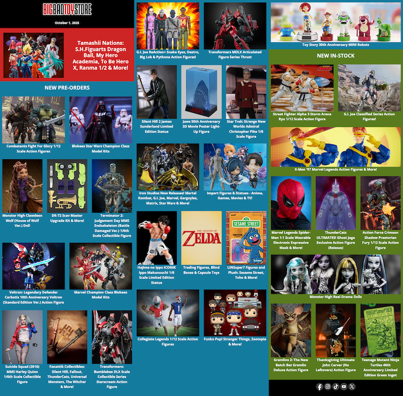 BigBadToyStore News Tamashii Nations, Marvel & Star Wars Model Kits, Combatants for Glory, Monster High, Voltron, Anime & More
