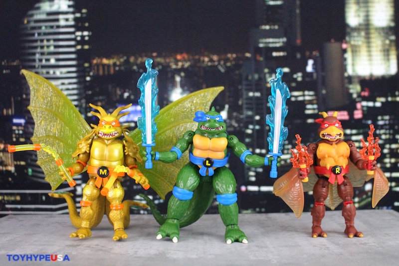 Playmates Toys Teenage Mutant Ninja Turtles x Godzilla – Leonardo, Raphael & Michelangelo Figures