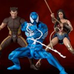 Medicom - MAFEX Gamerverse Blue Venom, Wolverine (Brown Suit) & Wonder Woman Figures