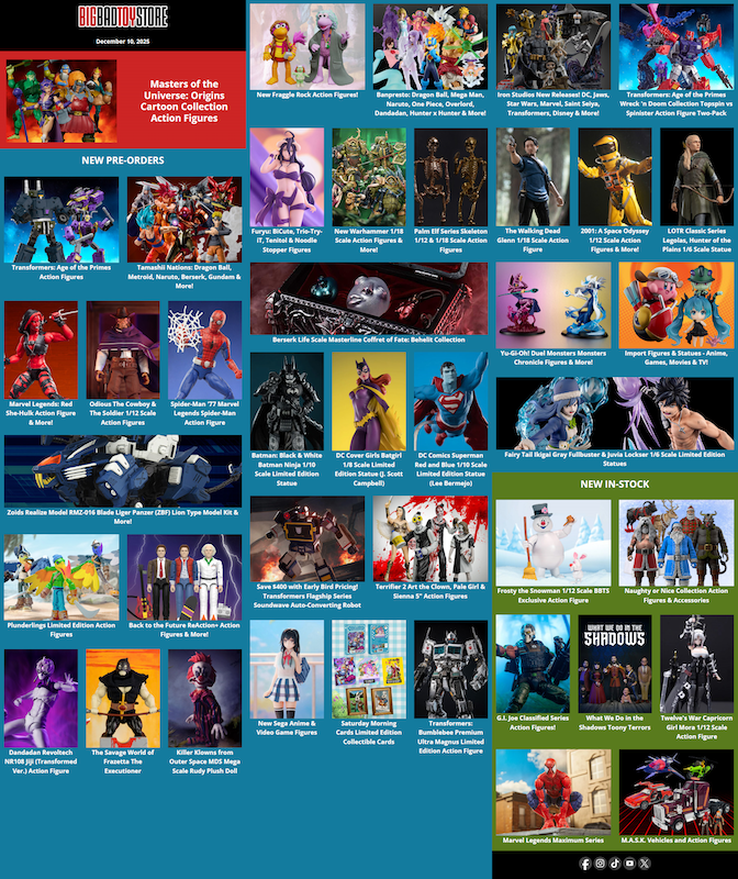 BigBadToyStore News MOTU, Transformers, Marvel, Tamashii Nations, DC, Horror
