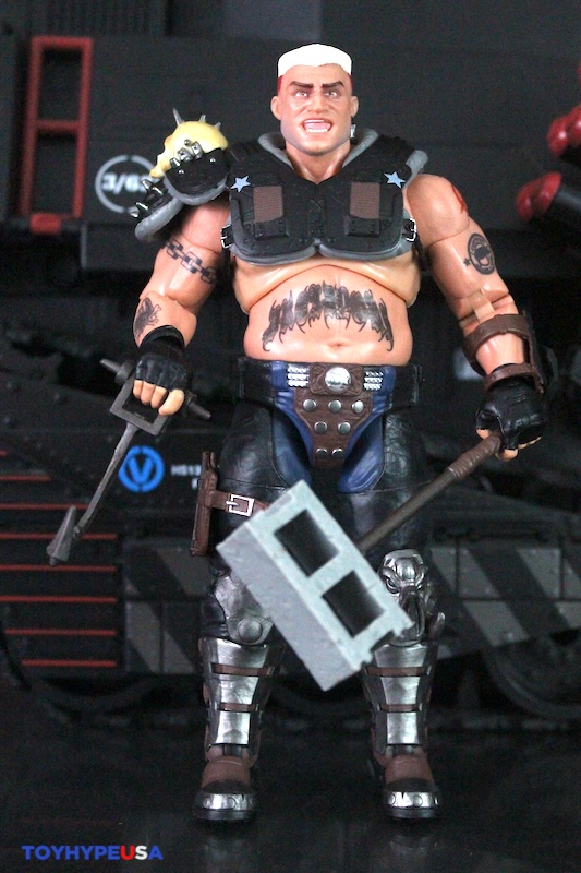 G.I. Joe Serie Clasificada #135, Dreadnok Road Pig & Rawkus, Figura de Acción Coleccionable de 6 Pulgadas con Figura de Perro Mascota Pit Bull y 10 Accesorios