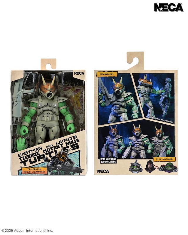 NECA Toys Teenage Mutant Ninja Turtles IDW Shock Commando Triceraton Figure