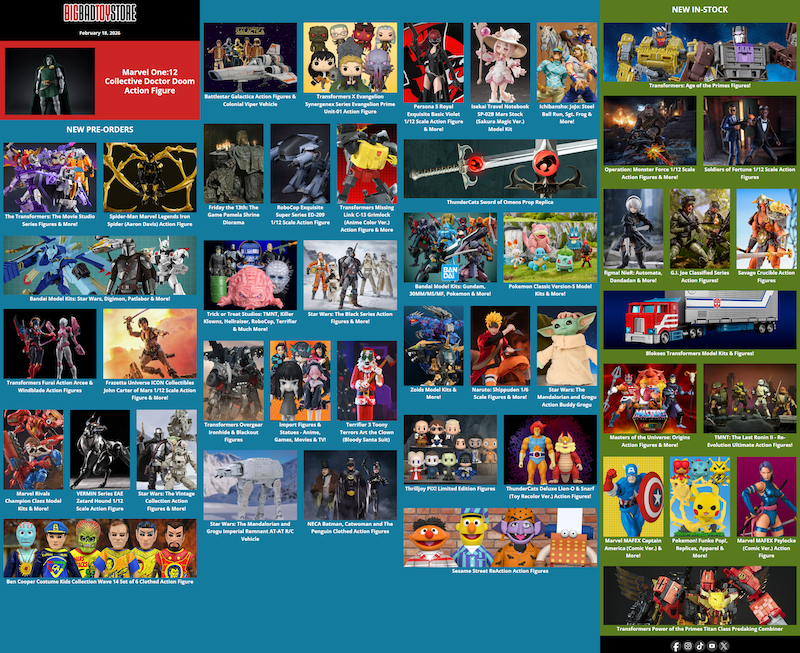 BigBadToyStore News Marvel, Transformers, Star Wars, JoJo, anime, Persona