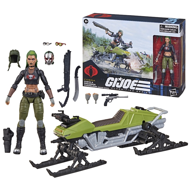 G.I. JOE CLASSIFIED SERIES #194, ZANYA AND DREADNOK CHAMELEON (SWAMP SKIER) VEHICLE