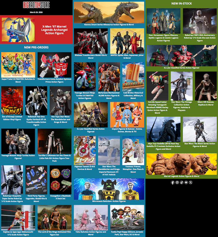 BigBadToyStore Marvel, Super 7 Sale, TMNT, LOTR, Transformers