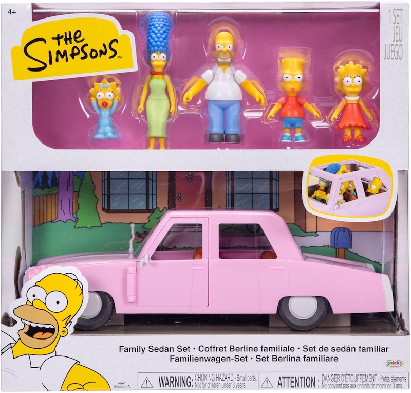 Jakks Pacific The Simpsons Family Figures with Sedan Vehicle Playset