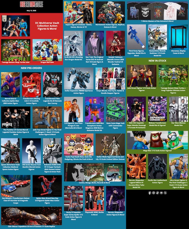 BigBadToyStore DC Multiverse, Punisher, Street Fighter, Spawn, Spider-Man