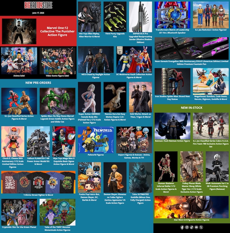 BigBadToyStore Marvel, anime + video game sales, Dead by Daylight, TMNT, G.I. Joe