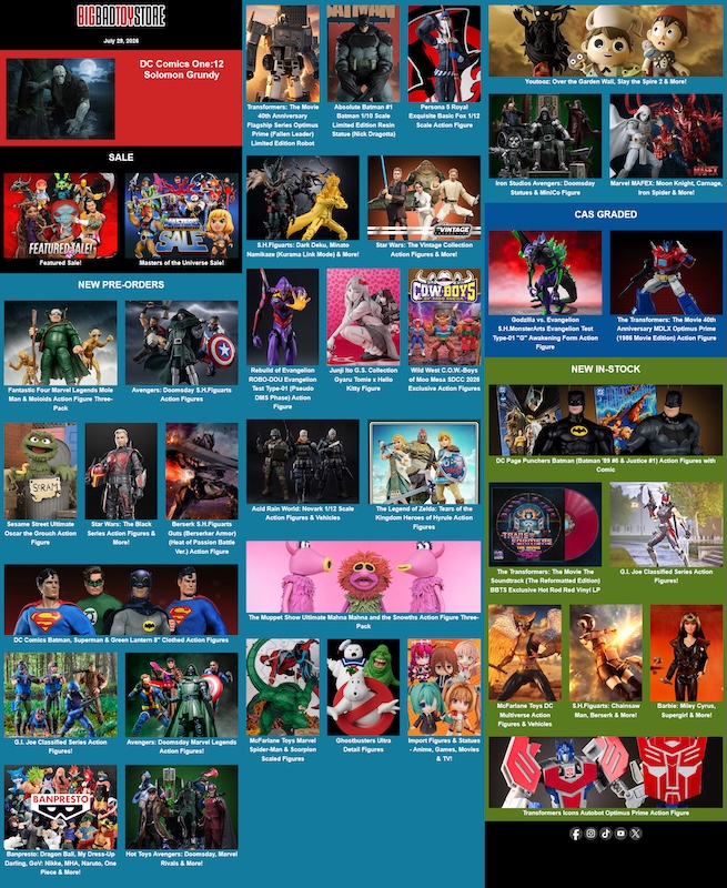 BigBadToyStore DC, Avengers Doomsday, S.H.Figuarts, MOTU Sale, Star Wars