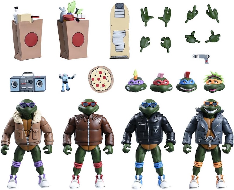 NECA Toys Teenage Mutant Ninja Turtles (1987 Cartoon) Punk Turtles 4 Pack Set