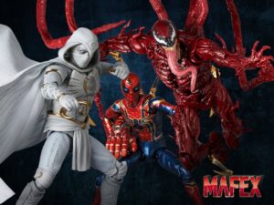 Medicom - MAFEX Carnage (Venom Let There Be Carnage), Iron Spider (Avengers Endgame) & Moon Knight Figures