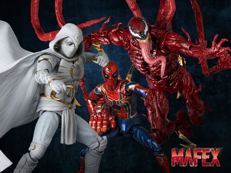Medicom - MAFEX Carnage (Venom Let There Be Carnage), Iron Spider (Avengers Endgame) & Moon Knight Figures