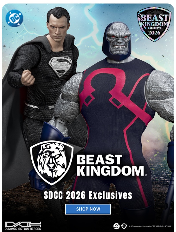 SDCC 2026 Exclusives - Beast Kingdom Superman & Darkseid Figures
