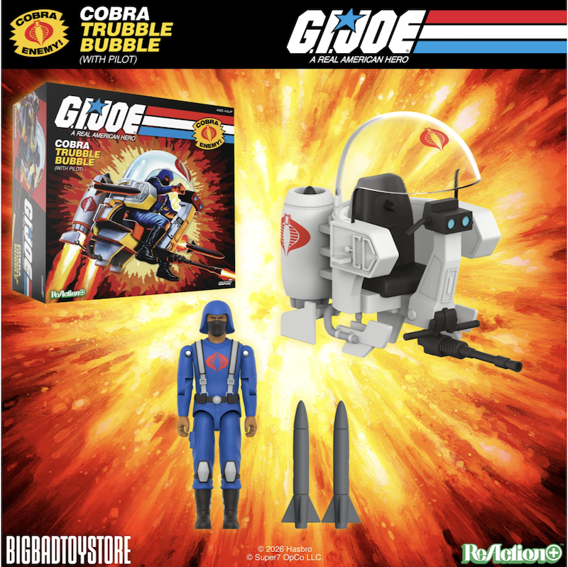 Super7 G.I. Joe ReAction+ Cobra Trubble Bubble SDCC 2026 BBTS Exclusive Vehicle with Cobra Trooper Figure