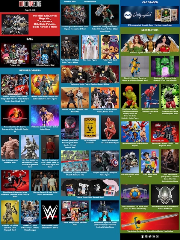 BigBadToyStore Threezero Exclusives, Tamashii Nations, Cosmic Legions, D&D, TMNT