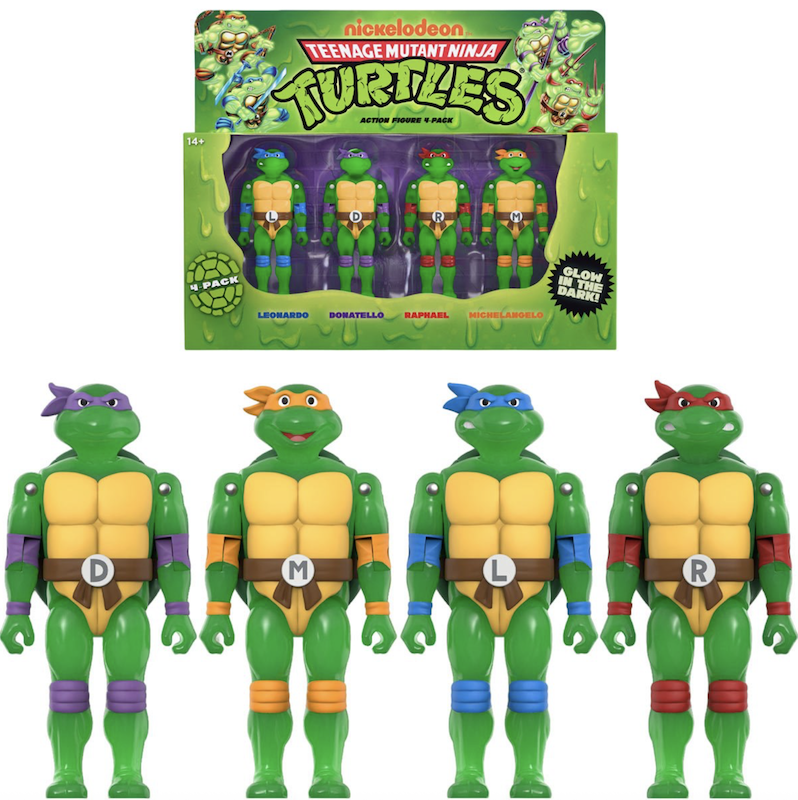 Super7 SDCC 2026 - Teenage Mutant Ninja Turtles Ooze Glow-in-the-Dark 3 3/4-Inch ReAction+ Figures 4-Pack