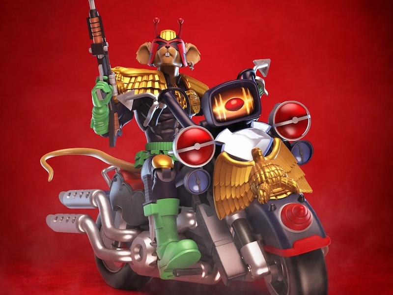 The Nacelle Company Biker Mice From Mars - Judge Dredd x Biker Mice From Mars Throttle's Martian Lawmonster Figure & Vehicle Pre-Orders